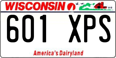 WI license plate 601XPS