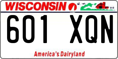 WI license plate 601XQN