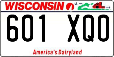 WI license plate 601XQO