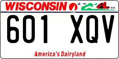 WI license plate 601XQV