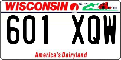 WI license plate 601XQW