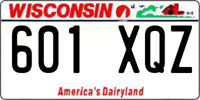 WI license plate 601XQZ