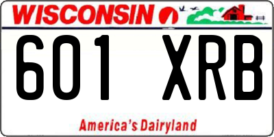 WI license plate 601XRB