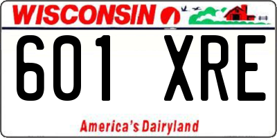 WI license plate 601XRE