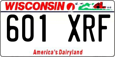 WI license plate 601XRF