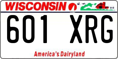 WI license plate 601XRG