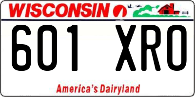 WI license plate 601XRO