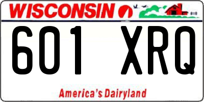WI license plate 601XRQ