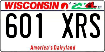 WI license plate 601XRS
