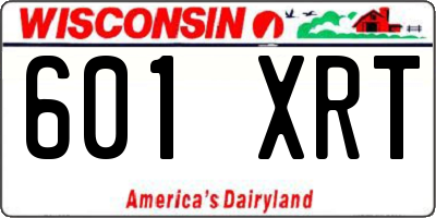 WI license plate 601XRT
