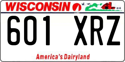 WI license plate 601XRZ