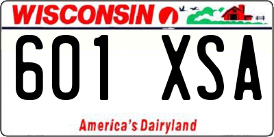WI license plate 601XSA
