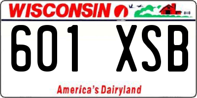 WI license plate 601XSB