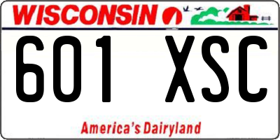 WI license plate 601XSC