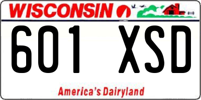 WI license plate 601XSD