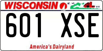 WI license plate 601XSE