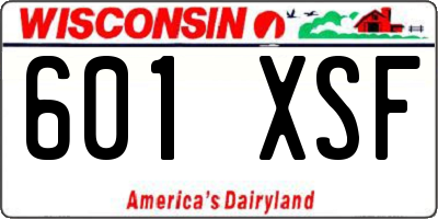 WI license plate 601XSF