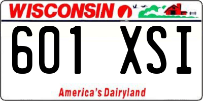 WI license plate 601XSI