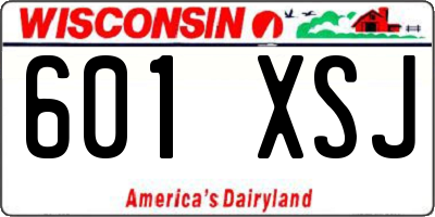 WI license plate 601XSJ
