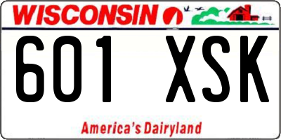 WI license plate 601XSK