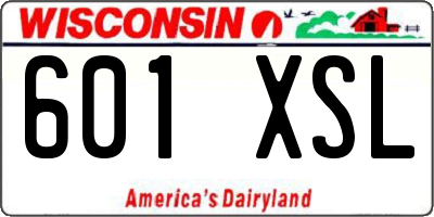 WI license plate 601XSL
