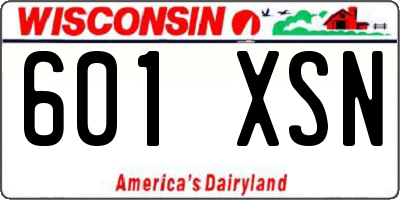 WI license plate 601XSN