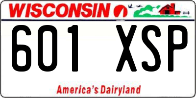 WI license plate 601XSP