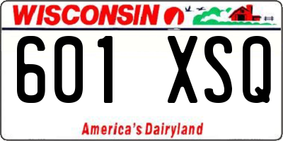 WI license plate 601XSQ