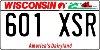 WI license plate 601XSR