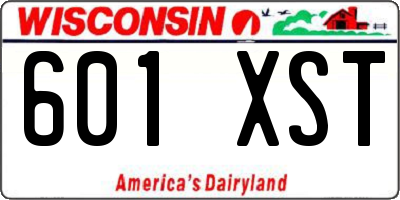 WI license plate 601XST