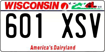 WI license plate 601XSV