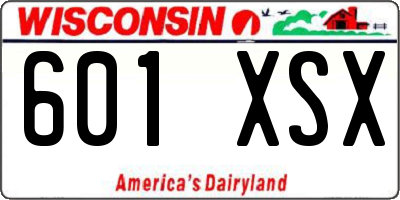 WI license plate 601XSX