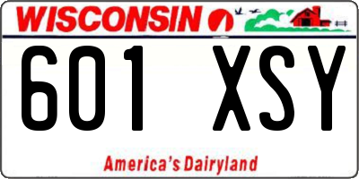 WI license plate 601XSY