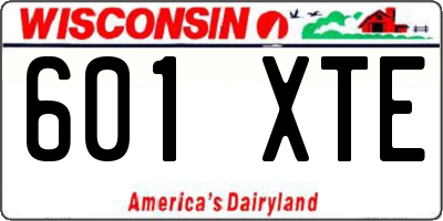 WI license plate 601XTE