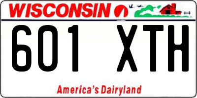 WI license plate 601XTH
