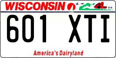 WI license plate 601XTI