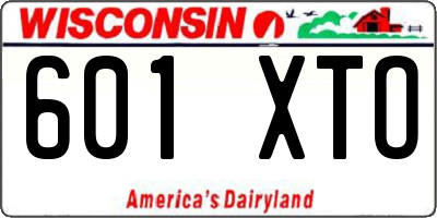 WI license plate 601XTO