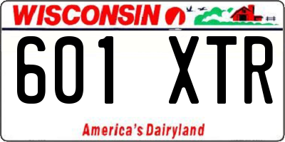 WI license plate 601XTR