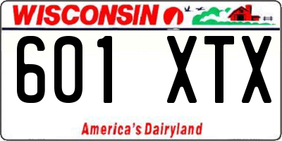 WI license plate 601XTX