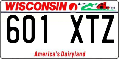WI license plate 601XTZ
