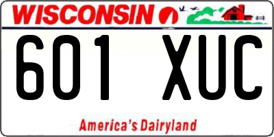 WI license plate 601XUC