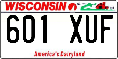 WI license plate 601XUF