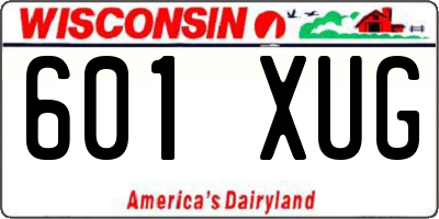 WI license plate 601XUG