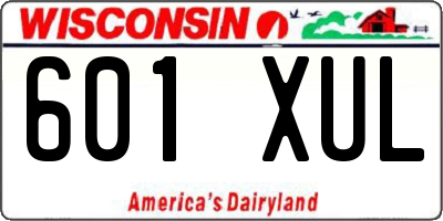 WI license plate 601XUL