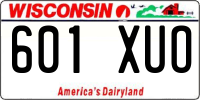 WI license plate 601XUO