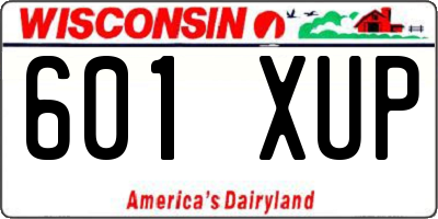 WI license plate 601XUP