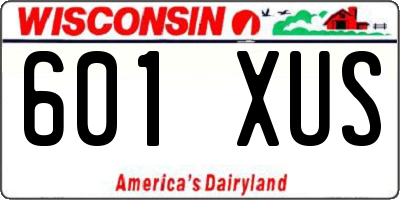 WI license plate 601XUS