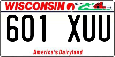 WI license plate 601XUU