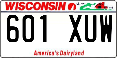 WI license plate 601XUW