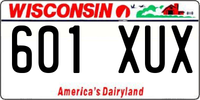 WI license plate 601XUX